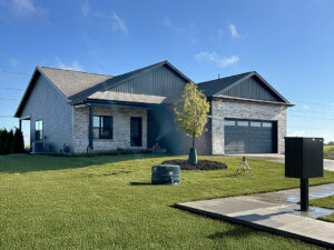 exterior view of a new construction house, Blackstone Trails neighborhood